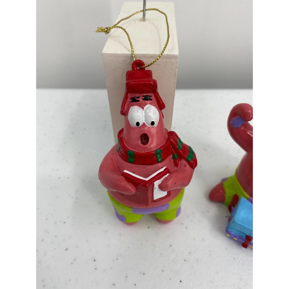 SpongeBob Patrick Christmas Ornaments  3 1/2” tall 2003 Set of 2 - Picture 2 of 3